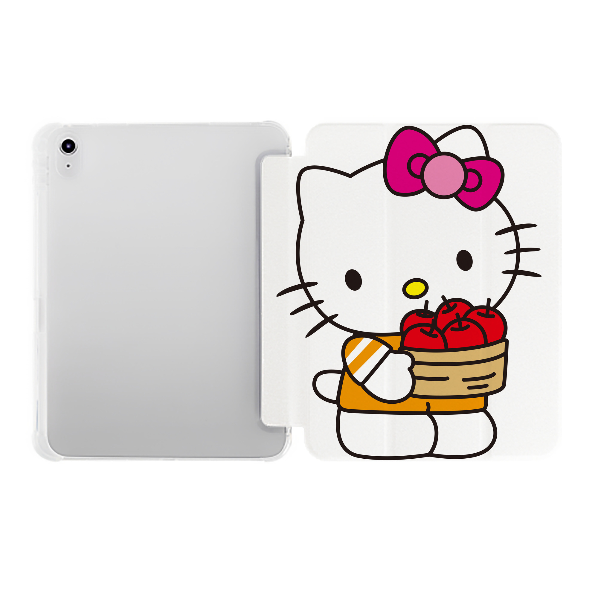 （画像用） Hello Kitty ハローキティ IPad ケース ペン収納付き 三つ折りスタンド PUレザー×シリコン 対応機種9.5/10.5/10.9インチ